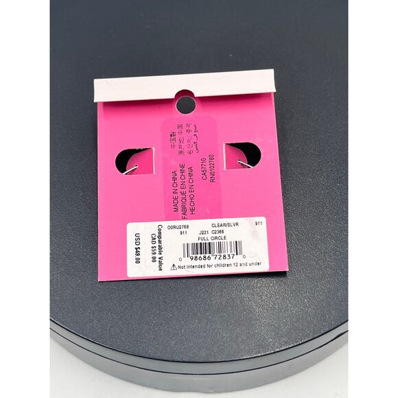 Kate Spade NY Full Circle Huggie CZ Pave Hoop Silver Plated Earrings New - Picture 5 of 7